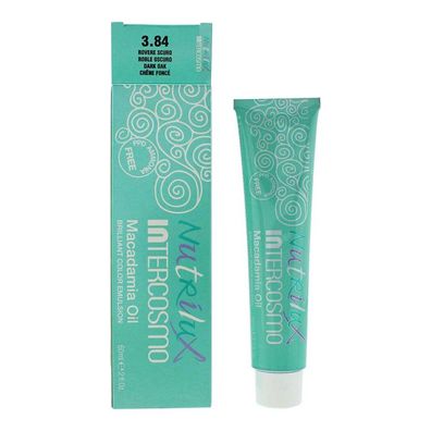 Intercosmo, Nutrilux, Macadamiaöl, permanente Haarfarbe, 3.84 Dark Oak, 60 ml