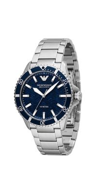 Emporio Armani Meccanico Diver Herrenuhr siber blau AR60059