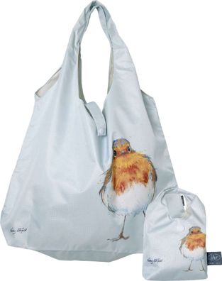 2 in 1 Einkaufstasche Rotkehlchen