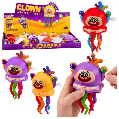 Aufziehbarer Oktopus-Clown, Spielzeug, Reiten und Bewegen der Tentakel