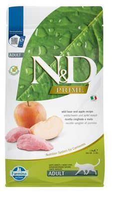 Farmina N&D; Cat PRIME Wildschwein & Apfel für ausgewachsene Katzen 1,5 kg