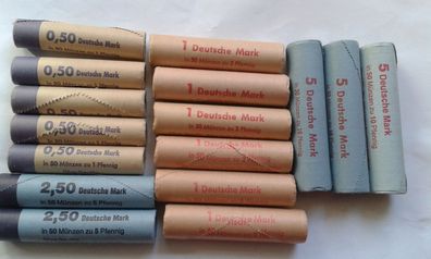 Rollenpaket Deutsche Mark 1 Pfennig-10 Pfennig aus Umlauf Volksbank Osnabrück 28,5 DM