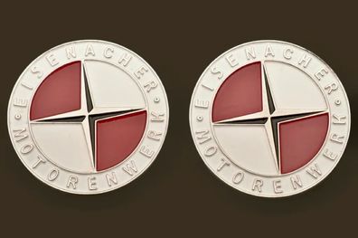 EMW Emblem 1 Paar 2 Stück für Tank EMW R35 in Aluminium 4 farbig