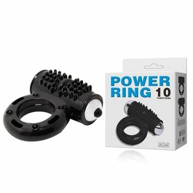 Cockring, kraftvolle Vibration mit 10 Funktionen, Schwarz, 2,8x6,5cm