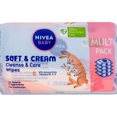 Baby Soft&Cream Feuchttücher 4x57 Stück