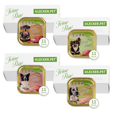 44 x 150 g Lecker. Pet® Gino's, Josie's, Luna's & Paula's Feine Paté