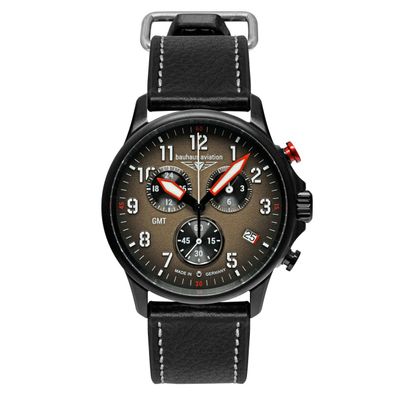 Bauhaus Aviation Herrenuhr 2886-1 Flyback-Chronograph, Datum, Lederband