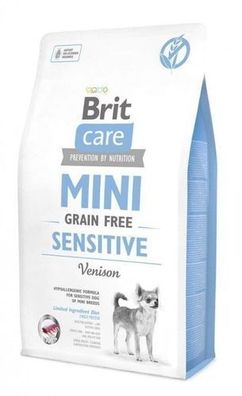 Brit Care Mini Sensitive Grain-Free Trockenfutter Hirsch für Kleine Hunderassen 2kg
