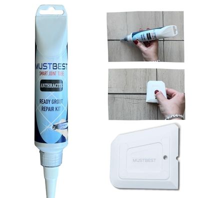 Schnell trocknendes Fliesenmörtelreparatur Füllungen | 250 ml, Anthrazit