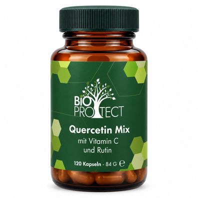 Quercetin Mix 120 Kapseln - mit Vitamin C und Rutin - Bio Protect