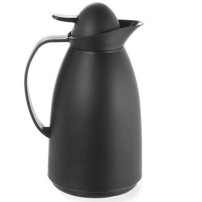 Thermoskanne mit Glaseinsatz für Kaffee & Tee, 1 l, schwarz, Hendi 449608