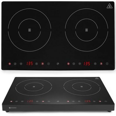 Verstellbares Induktionskochfeld Touch 2 Kochzonen Black Line 3500W Hendi 239414