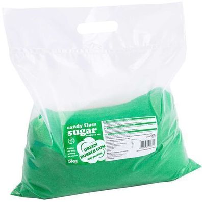 Bunte Zuckerwatte, grün, Kaugummigeschmack, 5 kg