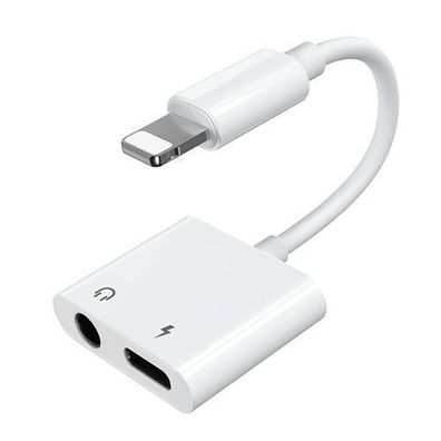 iPhone Lightning - Lightning 3,5-mm-Miniklinken-Kopfhörer-Splitter-Adapter weiß
