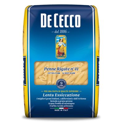 De Cecco N°41 Penne Rigate 1 kg - italienische Nudeln, Pasta aus Hartweizengrieß