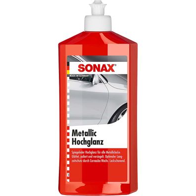 Sonax Metallic Hochglanz 500 ml - Autopolitur für Metalliclack, Lackpflege