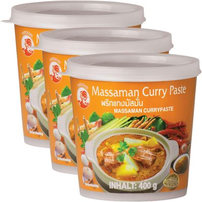 Cock Massaman Curry Paste 3 x 400 g Dose - Currypaste für Thai Curry