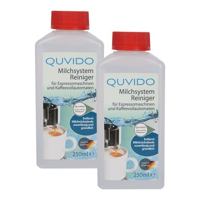 Quvido Milchsystem-Reiniger 2 x 250 ml - Milchschaumreiniger, Kaffeevollautomat