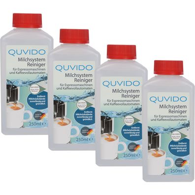 Quvido Milchsystem-Reiniger 4 x 250 ml - Reiniger für Kaffeevollautomat