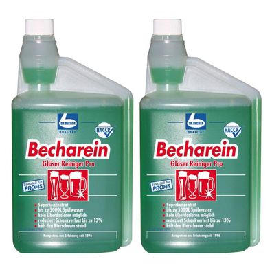 Dr. Becher Becharein Gläser Reiniger 2 x 1 L Dosierflasche - Konzentrat