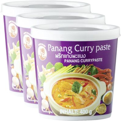 Cock Panang Curry Paste 3 x 400 g Dose - Currypaste für Thai Curry