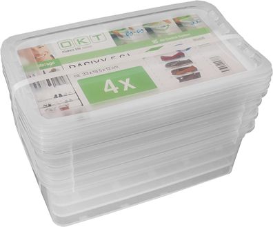 keeeper Aufbewahrungsbox Bea 4 x 5,6 L - transparent, mit Deckel, belüftbar