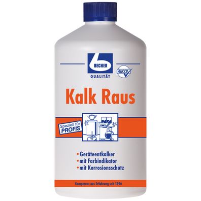Dr. Becher Kalk Raus 1 L - Entkalker für Kaffeemaschine, Heißwasserbereiter