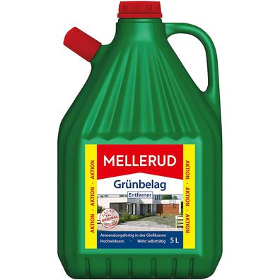 Mellerud Grünbelag Entferner 5 L - Algenentferner für Terrasse, Fassade & Dach
