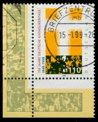BRD 1998 Nr 1995 zentrisch gestempelt ECKE-ULI X6C8FC2