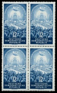 DDR 1954 Nr 424YI postfrisch Viererblock X8C2276