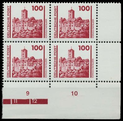 DDR DS Bauwerke Denkmäler Nr 3350 postfrisch Viererbloc X02602E
