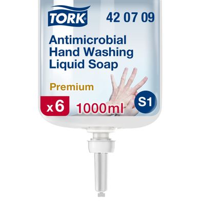 Tork Antimikrobielle Flüssigseife S1 6 x 1000 ml dermatologisch getestet