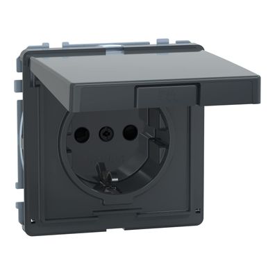 Schneider Electric Merten Schuko-Steckdose Klappdeckel MEG2310-7214 anthrazit