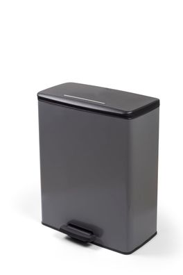 Curver Treteimer 65 L rechteckig Soft-Close Deckel grau mit Beutelhalter