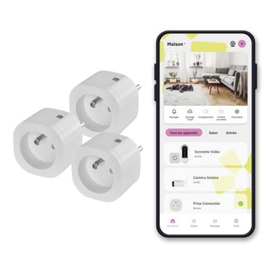 Omajin 3er Set smarte Steckdosen WLAN Bluetooth 16 A Energiezähler Typ E