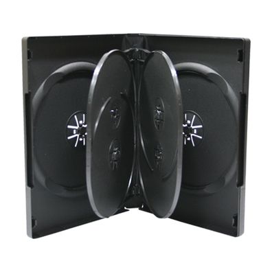 Quvido DVD Hüllen Schwarz Six 10 Stück - für 6 CDs oder DVDs, 22 mm, CD Box Case