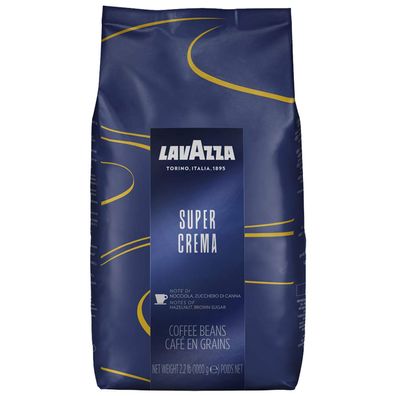 Lavazza Classics Super Crema ganze Bohnen 6 x 1 kg (6 kg) - Kaffeebohnen