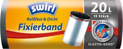 Swirl Müllbeutel 20 L mit Fixierband - 10 x Packung, Abfallbeutel für Mülleimer