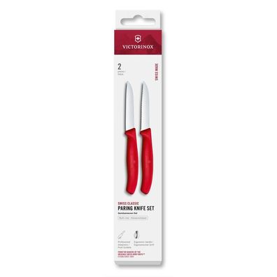 Swiss Classic, Gemüsemesser Set, 2tlg, 8cm, erade/Wellen, ot, ox