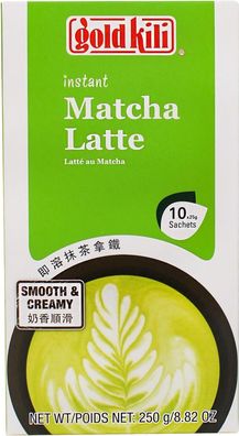 Gold Kili Matcha Latte Instant Pulver 10 x 25 g - Getränk mit grünem Tee