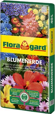 Floragard Blumenerde mit Ton 40 L - torfreduziert für Blumen und Gartenpflanzen