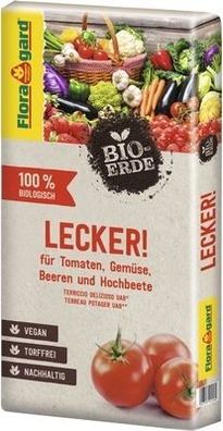 Floragard Bio-Erde Lecker 40 L - torffreie Gemüseerde & Kräutererde