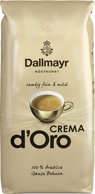 Dallmayr Crema d´Oro ganze Bohnen 1 kg - Kaffeebohnen für Kaffeevollautomat