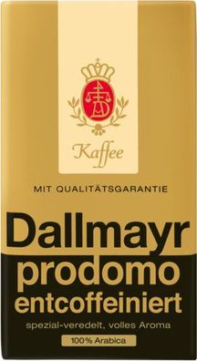 Dallmayr Entcoffeiniert Kaffee gemahlen 500g - entkoffeinierter Filterkaffee