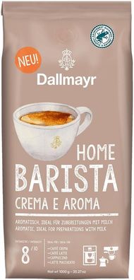 Dallmayr Home Barista Crema e Aroma Kaffeebohnen 1 kg - ganze Bohnen