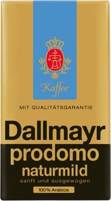Dallmayr Prodomo Naturmild Kaffee gemahlen 500g - Filterkaffee, Röstkaffee