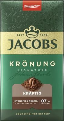 Jacobs Krönung Kräftig Kaffee gemahlen 500g - Filterkaffee, Röstkaffee
