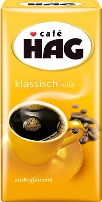 Café Hag Klassisch Mild entkoffeiniert gemahlen 500 g - Kaffee ohne Koffein