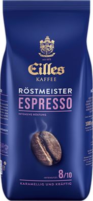 Eilles Espresso Kaffeebohnen 1 kg - ganze Bohnen für Siebträger, Vollautomat