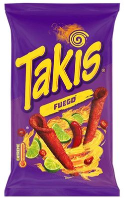 Takis Fuego Mais Snack 100 g - scharfe gerollte Tortilla Chips Chili & Limette